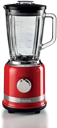 Ariete 585 Frullatore Moderna Rosso - 1000 W - Capacità Tazza Vetro 1,5 L - 4 Velocità - 4 lame