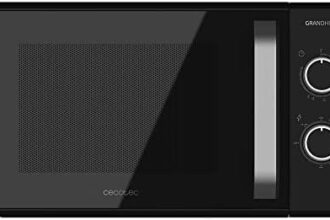 Cecotec Microonde con Grill Grandheat 3150 da 20 Litri, 700 W e 1000 W Grill, 6 livelli, rivestimento iTech anti-sporco e tecnologia 3DWave, modalità di scongelamento, timer, Colore nero