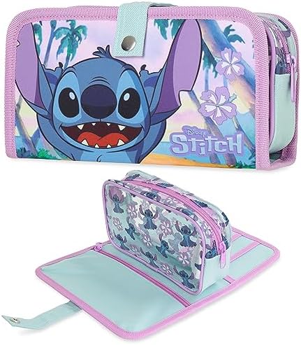 Disney Stitch Beauty Case - Pochette Donna Ragazza Bambina Porta Trucchi Trousse per Pennelli e Make Up - Stitch Gadget Regalo