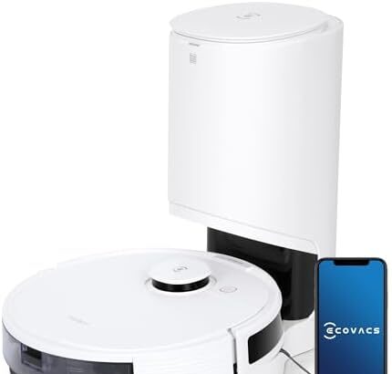 ECOVACS DEEBOT N8+ Robot aspirapolvere 2-in-1 Aspira e Lava,con Stazione di Svuotamento Automatico，Modalità Max+,Pulizia personalizzata,Mappatura multilivello, Barriere virtuali