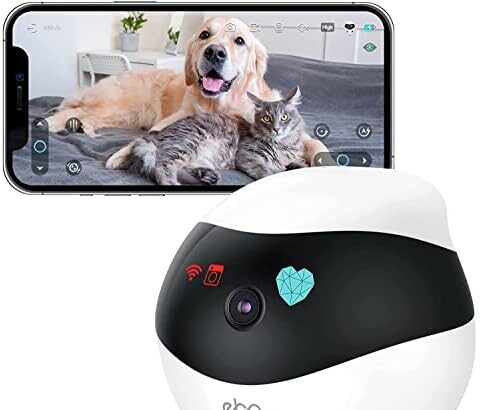 Enabot EBO SE Robot Telecamera per animali in movimento con ruote,1080P Videocamera di Sorveglianza Interno,Crociera Automatica,Audio Bidirezionale e Visione Notturna