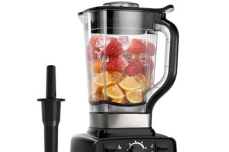 Enfmay Frullatore Smoothie, Frullatore Professionale 2000W con 8 Velocità Regolabili e 4 Preprogrammi, 2L Capacità, Frullatore per Frullati con Display LCD, Autopulente, 8 Lame Inossidabile, 33000RPM