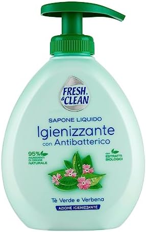 Fresh & Clean Sapone Liquido Antibatterico Te Verde E Verbena 300 Ml, 300ml