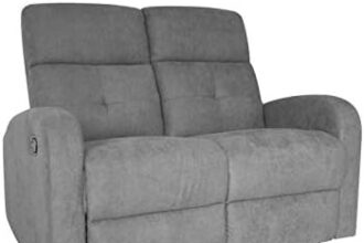 Gardenia Claire T Divano 2 Posti Reclinabile, Tessuto, Antracite, 130 x 77 x H 104