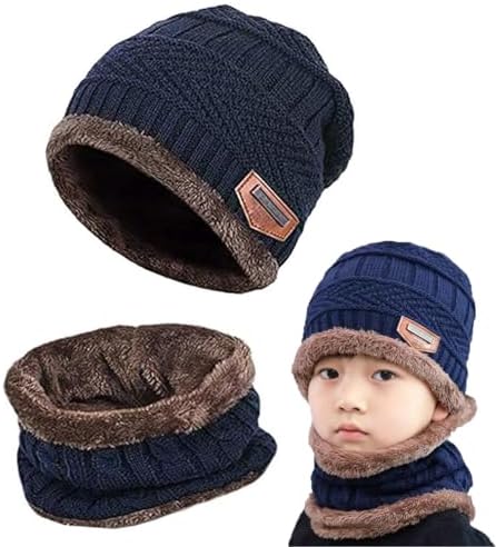 Gxlaihly Berretto Invernale per Bambini,Bambini Bambine Cappello e Sciarpa,Set di Cappello e Scaldacollo Bambino,Elastico in Maglia Beanie cap,per Bambini Ragazzi Ragazze (per 5-15 Anni)