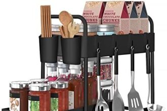 HILEYOLLA Organizer Sottolavello Spezie Cucina 2 Livelli, Organizzatore Sottolavello Portaoggetti Ripiano Multiuso sotto Lavello per Bagno e Soggiorno
