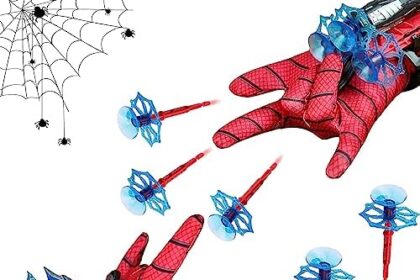 HZMJDHZM Set di 2 Guanti Launcher, Launcher Glove Guanti Spiderman Bambino Spiderman Launcher Glove Guanto Spiderman Spara Ragnatele, Giocattoli educativi per Bambini (A)