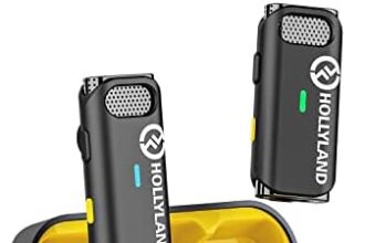 Hollyland Lark M1 Microfono Wireless Lavalier con Charging Case Dual-channel 200 metri 8h Lapel Mic per iPhone DSLR Camera YouTube Video Recording Live Stream Podcast Interview Vlog