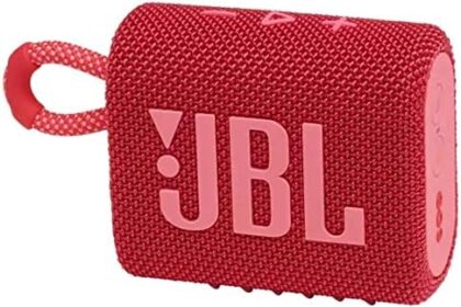 JBL GO 3 Speaker Bluetooth Portatile, Cassa Altoparlante Wireless con Design Compatto, Resistente ad Acqua e Polvere IPX67, fino a 5 h di Autonomia, USB, Rosso