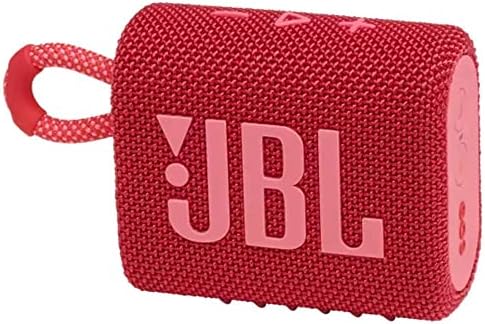 JBL GO 3 Speaker Bluetooth Portatile, Cassa Altoparlante Wireless con Design Compatto, Resistente ad Acqua e Polvere IPX67, fino a 5 h di Autonomia, USB, Rosso