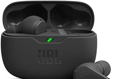 JBL Wave Beam Auricolari Wireless In-Ear Bluetooth, Waterproof IP54 e Antipolvere IPX2, Deep Bass Sound, Tecnologia Smart Ambient e Voice Aware, Fino a 32 h di Autonomia, Nero