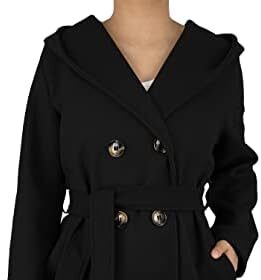 JOPHY & CO. Cappotto Doppiopetto Donna Invernale con Tasche e Bottoni (cod. 6557 & 6595) (Nero/1 (cod. 6595), XL)