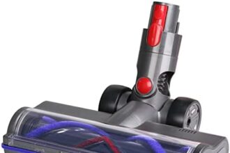 KENVOR Spazzola Compatibile con l'aspirapolvere Dyson V7 V8 V10 V11 V15, Testina a Trasmissione Diretta con 4 luci LED per Pavimenti in Legno e Pavimenti Duri, Larga 26 cm.