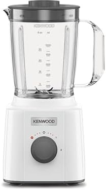 Kenwood BLP31.A0WH Frullatore, Caraffa da 1,6L, Lame in Acciaio, 2 Velocità e Pulse, Piedini Antiscivolo, Dotato di Pratica Maniglia, Potenza 350 W, Plastica, Bianco e Grigio