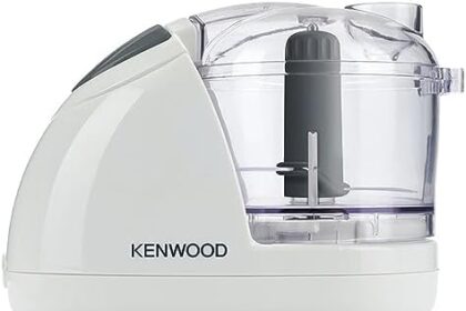 Kenwood CH180A Tritatutto a Doppia Lame, Ciotola da 0.35 L, Azionamento a Pressione, 2 Velocità, Piedini Antiscivolo, Speciale tubo di inserimento, 300 W, Bianco