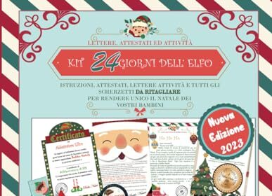 KIT 24 GIORNI DELL'ELFO DEL NATALE:: Istruzioni, Attestati, Scherzetti ed Attività per il tuo Elfo DA RITAGLIARE per rendere unico il natale dei vostri bimbi.