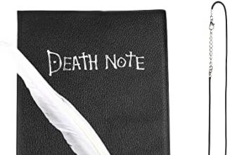 MOPOIN Diario Theme Death Note Notebook con Penna Piuma e Collana, Fashion Anime per Cosplay, Scuola, Taccuino,21x 15 cm