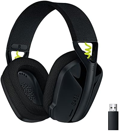 Logitech G G435 LIGHTSPEED Cuffie Gaming Wireless Bluetooth - Cuffie Over Ear Leggere, Microfoni Integrati, Batteria da 18 Ore, Compatibile con Dolby Atmos, PC, PS4, PS5, Smartphone - Nero