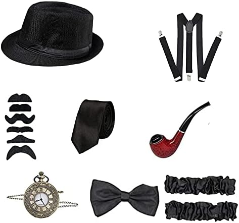 Lusacy 20s Accessori da Uomo, Accessori da Uomo Anni '20, Set Accessori Costumi Uomo Anni '20 Costume, 1920 accessori di set