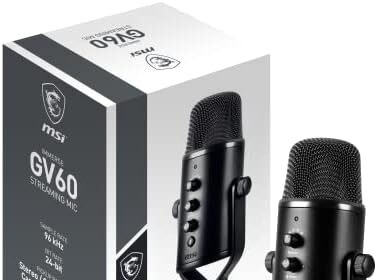 MSI IMMERSE GV60 Microfono USB Type-C e Aux 3,5", gaming, steaming, podcast e applicazioni professionali. Controllo intuitivo in 4 modalità: Stereo, Omnidirezionale, Cardioide e Bidirezionale