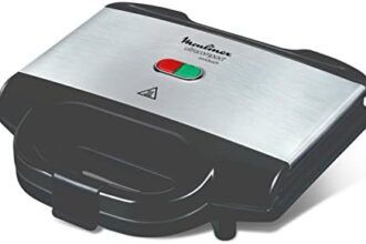 Moulinex Sm156D Ultracompact Metal Sandwich Maker, Piastre con Rivestimento Antiaderente, 700W, 21.5X23X8.5 Cm, Nero