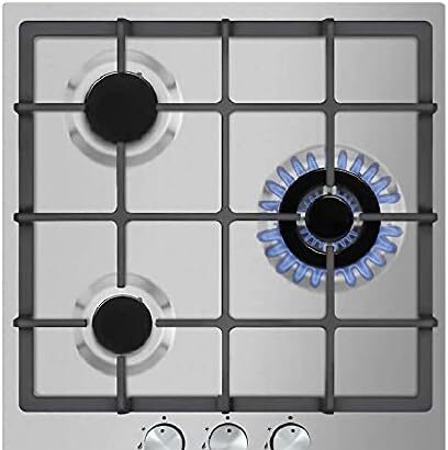 Phönix PS-450T Fornello a gas da incasso, in acciaio inox, con 3 fornelli, a gas propano/gas naturale
