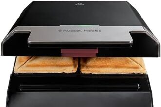 Russell Hobbs Griglia Elettrica, Sandwichmaker [piastre antiaderenti durevoli] Tostapane Easy Clean (riscaldamento rapido, facile da pulire, conservazione salvaspazio) 26800-56