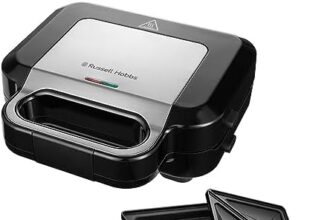 Russell Hobbs Piastra Elettrica Multifunzione 3 in 1 [Sandwich, Piastra per Waffle, Griglia a Contatto] Creations (Lavabile in Lavastoviglie, Piastre Antiaderenti e Extra Profonde, 26810-56