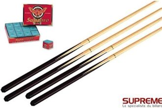 SUPREME - Lotto di 4 stecche da biliardo + gessi