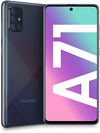 Samsung Galaxy A71 Smartphone, Display 6.7" Super AMOLED, 4 Fotocamere Posteriori, 128 GB Espandibili, RAM 6 GB, Batteria 4500 mAh, 4G, Dual Sim, Android 10, Nero (Prism Crush Black)