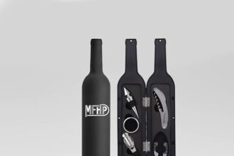 Set di accessori per apribottiglie di vino di lusso - Cavatappi con 1 capsule, anello di gocciolamento, versatore e tappo – Decorazione per pavimento, casa e ufficio - Regali originali
