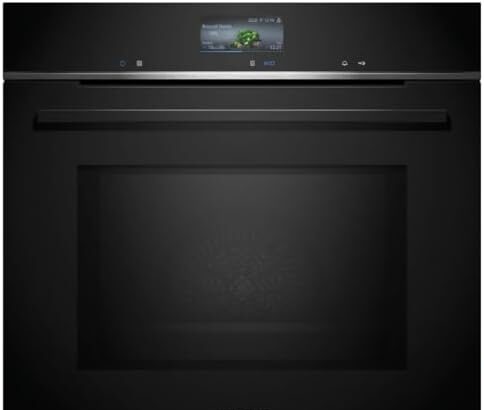 Siemens HM776GKB1 iQ700 - Forno da incasso intelligente con funzione microonde, larghezza 59,4 cm, supporto per forno con controllo vocale, humidClean Plus, TFT-Full Touch Display Plus, aria calda 4D