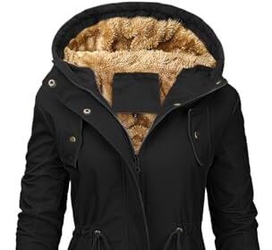 Vancavoo Cappotto Giubbotto Donna Parka Invernale Giacca Cappotti Imbottita Caldo Felpa con Cappuccio Media Lugghezza Giaccone Outdoor