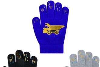 WAWSAM 3 Paia Guanti da per Bambini Ragazzi Ragazze Guanti Caldi Muffole a Maglia Guanti invernali da bambino 1-4 anni