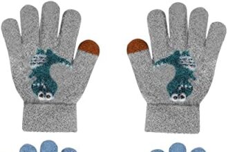 ZDQC 2 Paia Guanti in Maglia per Bambini,Guanti Invernali per Bambino,Guanti Caldi per Bambini,Guanti Magici,Guanti Termici,Guanti Elasticizzati Bambini,Guanti Dito Pieno Gloves