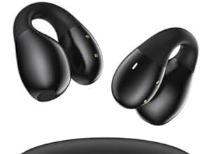 ZiShak Cuffie Auricolari Bluetooth Stereo Wireless, Design con Orecchio a Clip, qualità Audio HiFi Senza perdite, Nero
