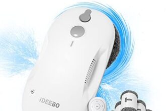 iDEEBO S500 Robot lavavetri, lavavetro elettrico con getto automatico Spruzzo, Serbatoio dell'acqua da 80 ml, potente potenza di aspirazione 3800pa, Lavavetri Finestre con Telecomando