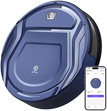 OKP Robot Aspirapolvere,Super Sottile Aspirapolvere Robot Domestiche Silenzioso Autocaricante,Aspirazione 2100Pa Controllo WiFi/App/Alexa,Ideale per Peli di Animali Tappeti Pavimento Duro