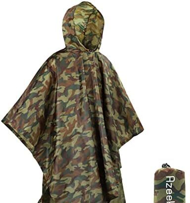 Azeekoom Poncho Impermeabile, Multifunzionale Stuoia Campeggio Coperta da Picnic con Sustodia per All'aperto Picnic Trekking Campeggio Pesca Caccia Escursione