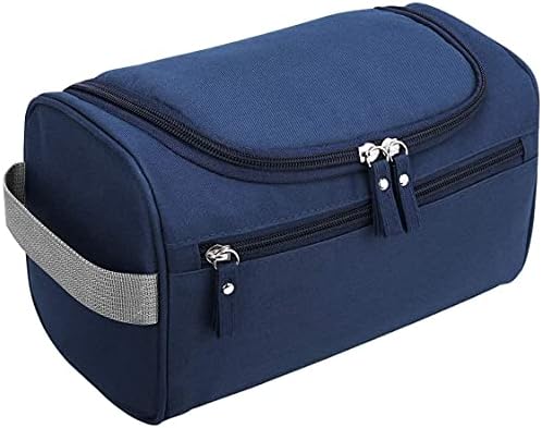 Beauty Case da Viaggio Uomo Donna Borsa da Toilette da Appendere Borsa da Viaggio Con Gancio Impermeabile Da Bagno Portatile Organizer da Viaggio Pochette Make Up Trucchi Cosmetici Blu