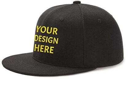 Buaodam Cappello da Snapback Personalizzato con Ricamo Logo di Testo e Stampa Foto,Cappelli da Baseball a Tesa Piatta Hip-Hop Ricamati Personalizzati Regalo di Natale per Amico