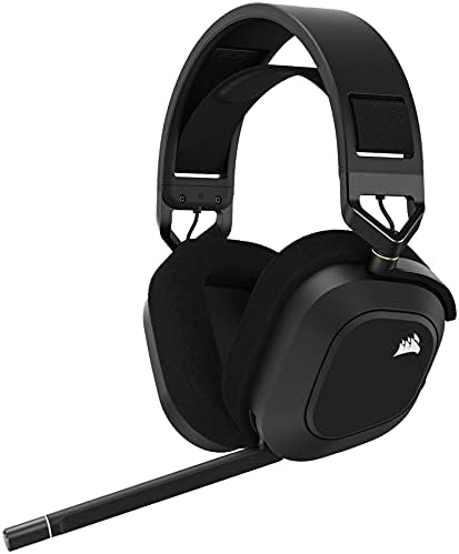 CORSAIR HS80 RGB WIRELESS Cuffie da Gioco Multipiattaforma - Dolby Atmos - Microfono Omnidirezionale - Compatibile con iCUE - PC, Mac, PS5, PS4 - Carbonio