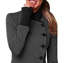 Cocila Giacca Imbottita Bambina Cappotto casual da donna Tinta unita Cappotti a maniche lunghe Maglione Giacca casual con cerniera con cappuccio e bottoni Imbottito