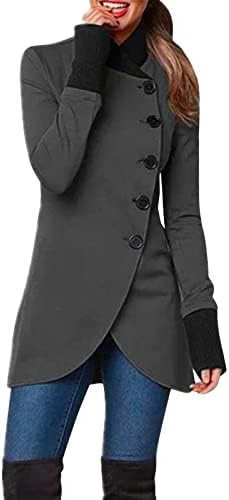 Cocila Giacca Imbottita Bambina Cappotto casual da donna Tinta unita Cappotti a maniche lunghe Maglione Giacca casual con cerniera con cappuccio e bottoni Imbottito