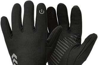 Fengzio Guanti Invernali Termici Touch Screen Antivento Guanti Sportivi per Bambino Guanti da Ciclismo da Bambini Antiscivolo Impermeabili Guanti Ciclismo Unisex con Fodera Pile Anti-neve Antiscivolo
