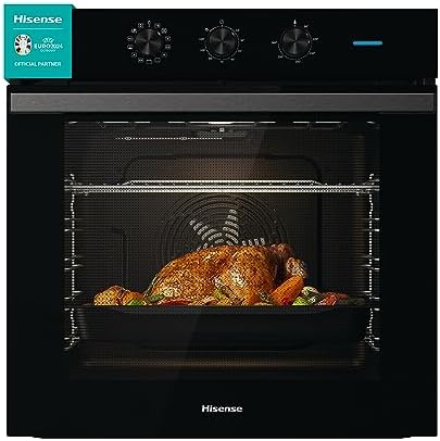 Hisense BI64111AB Forno Multifunzione Termoventilato, Cavità XXL 77 Litri, 12 Funzioni Cottura, Pulizia Acqua Clean, Classe A, Preriscaldamento Rapido, Funzione Pizza 300 °C, Air Fry