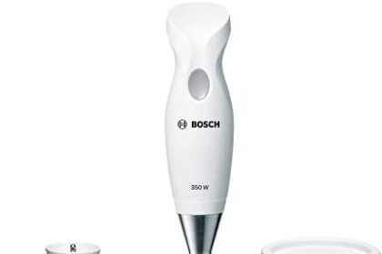 Bosch MSM6B500 Frullatore a immersione, 350W, Lama in acciaio inox, Impugnatura ergonomica, Facile da usare e pulire, Tritatutto incluso, Bicchiere graduato incluso, Grigio