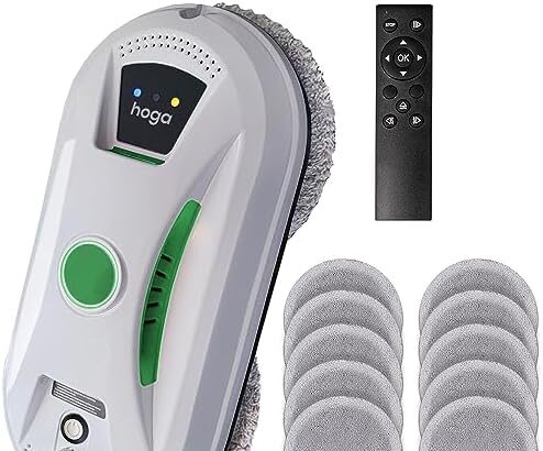 HOGA W12 Robot professionale per la pulizia delle finestre, con motore senza spazzole e 10 panni per la pulizia – Comfort e prestazioni senza precedenti per la pulizia automatica delle finestre
