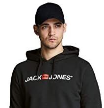 JACK & JONES Jjecorp Logo Sweat Hood Noos Regular Fit Felpa con Cappuccio, Black, XL Uomo