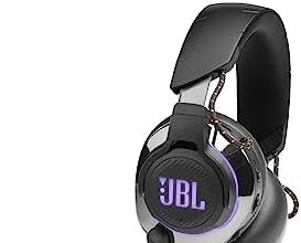 JBL Quantum 810 Cuffie Gaming Over Ear Wireless 2,4 Ghz e Bluetooth, Headset con Microfono e Cancellazione Attiva Rumore, RGB e Dual Surround, Compatibilità Multipiattaforma PC e Console, Nero